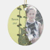 Französisches Horn-Woodland-Foto Keramik Ornament (Links)