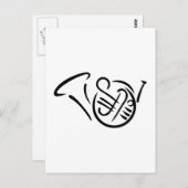 Französisches Horninstrument Postkarte (Vorne/Hinten)