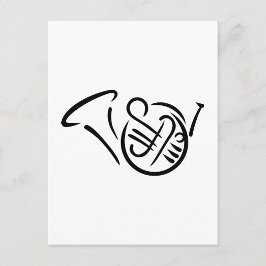 Französisches Horninstrument Postkarte (Vorderseite)