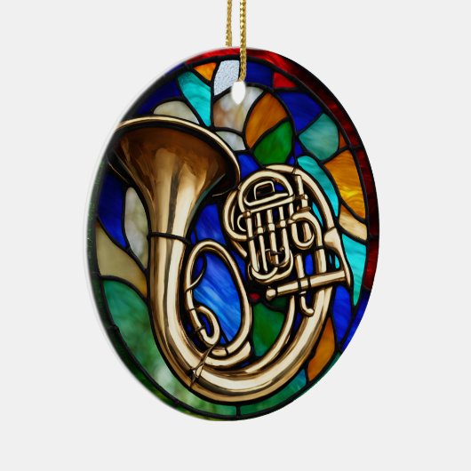 Französisches Instrument für Horn-Musik Keramik Ornament (Rechts)