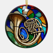 Französisches Instrument für Horn-Musik Keramik Ornament (Vorne)