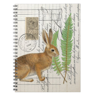 Französisches Kaninchen mit Ferns Spiral Journal N Notizblock