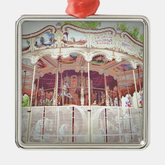 französisches Karussell Silbernes Ornament (Vorne)