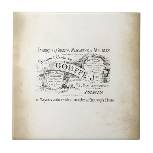 Französisches Kaufhaus-Zeichen Fliese (Vorderseite)