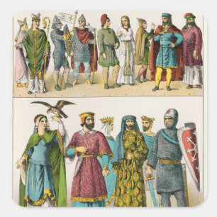 Französisches Kleid Quadratischer Aufkleber