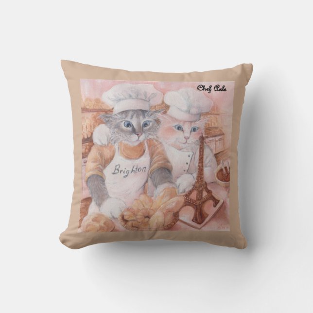 Französisches Kochs-Achse Throwkissen Kissen (Vorderseite)