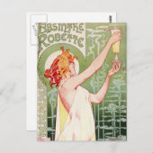 Französisches Kunst nouveau Plakat "Wermut Robette Postkarte (Vorne/Hinten)