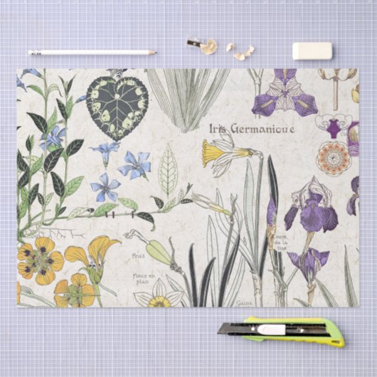 Französisches Kunst Nouveau Seidenpapier (Handwerk)