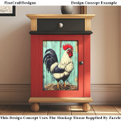 Französisches Land Barnyard Rooster DB7RF Decouver Seidenpapier