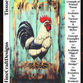 Französisches Land Barnyard Rooster DB7RF Decouver Seidenpapier