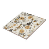 Französisches Land Beige Eule Blumenmuster Fliese (Seite)