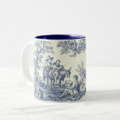 Französisches Land-blaue Muster-Tasse Zweifarbige Tasse (Vorderseite Links)