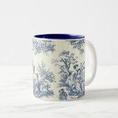 Französisches Land-blaue Muster-Tasse Zweifarbige Tasse (VorderseiteRechts)