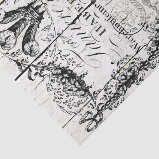 Französisches Land Floral Hampshire Sheep Seidenpapier (Detail)