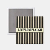 Französisches Land leben, Liebe, lachen Kühlschran Magnet (Vorderseite/Rückseite)