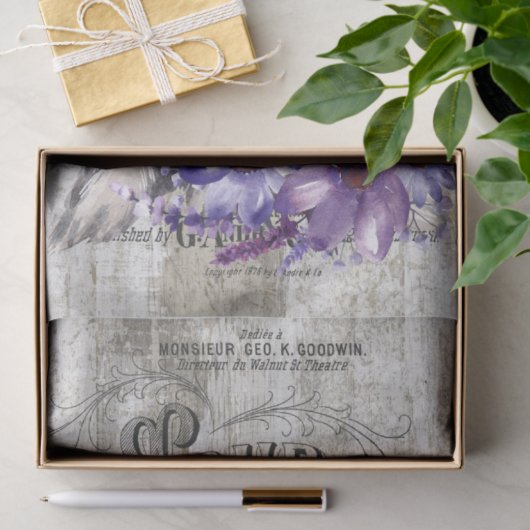 Französisches Land Lila Floral Bunny Seidenpapier (Geschenk)