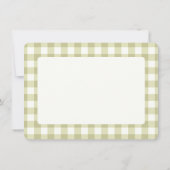 Französisches Land Meadow Gingham - Salbei grün ka Dankeskarte (Rückseite)