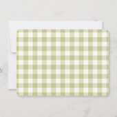 Französisches Land Meadow Gingham - Salbei grün ka Dankeskarte (Rückseite)