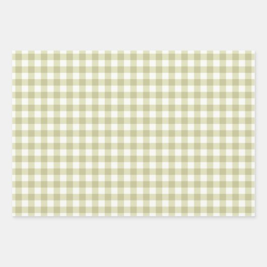 Französisches Land Meadow Gingham - Salbei grün ka Geschenkpapier Set (Vorderseite 3)