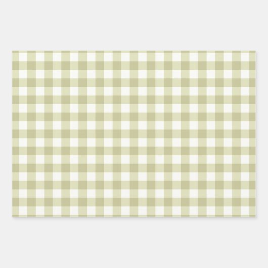 Französisches Land Meadow Gingham - Salbei grün ka Geschenkpapier Set (Vorderseite 2)