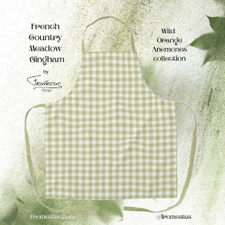 Französisches Land Meadow Gingham - Salbei grün ka Schürze