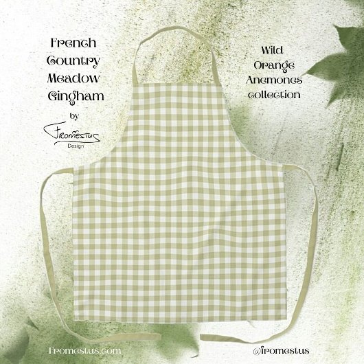 Französisches Land Meadow Gingham - Salbei grün ka Schürze