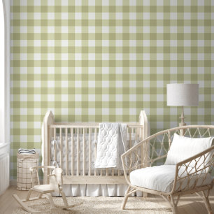 Französisches Land Meadow Gingham - Salbei grün ka Tapete