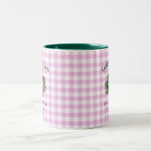 Französisches Land Veggie Cabbage Pink Checked Zweifarbige Tasse (Mittel)