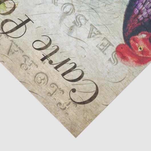 Französisches Land Vibrany Red Rooster Seidenpapier (Detail)