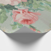 Französisches Land Vintag Antike Rose Cabbage Geschenkpapier (Ecke)