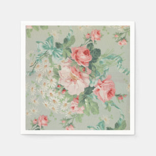 Französisches Land Vintag Antike Rose Cabbage Serviette