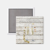 französisches Land weiß gekalkte Champagnerflöten Magnet (Vorderseite/Rückseite)