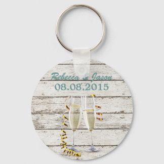 französisches Land weiß gekalkte Champagnerflöten Schlüsselanhänger