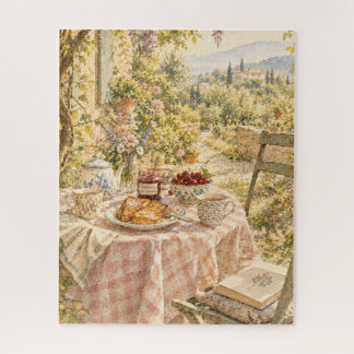 Französisches Landfrühstück Wisteria Aquarell Puzzle