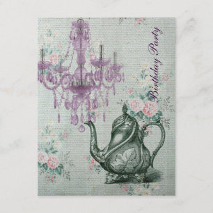 französisches Landgartengeburtstags-Tee-Party Einladung