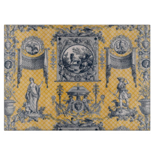 Französisches Landhaus Blau & Gelb Toile Schneidbr Schneidebrett