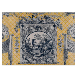 Französisches Landhaus Blau & Gelb Toile Schneidbr Schneidebrett