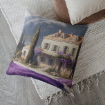 Französisches Landhaus Lavender Blume Kissen<br><div class="desc">Das French Country House Lavender Blume Mountains Waterclor Outdoor Patio Kissen Kissen Kissen bietet eine stilvolle rustikale Eleganz mit einem Aquarellbild eines französischen Landhauses mit Lavendelfeldern und Bergen. Ideal für Wohngestaltung oder als Geschenk zum Geburtstag,  Muttertag oder Weihnachten. Von Evco Studio entworfen www.zazzle.com/store/evcostudio</div>
