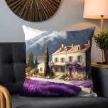 Französisches Landhaus Lavender Blume Kissen<br><div class="desc">Das French Country House Lavender Blume Mountains Waterclor Throw Kissen Kissen bietet eine stilvolle rustikale Eleganz mit einem Aquarellbild eines französischen Landhauses mit Lavendelfeldern und Bergen. Ideal für Wohngestaltung oder als Geschenk zum Geburtstag,  Muttertag oder Weihnachten. Von Evco Studio entworfen www.zazzle.com/store/evcostudio</div>