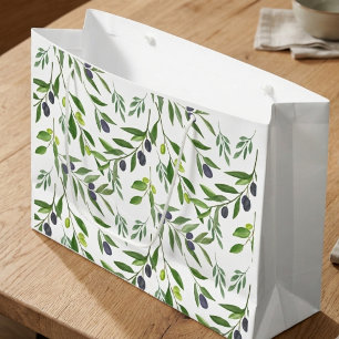 Französisches Landhaus-Olivenmuster  Große Geschenktüte