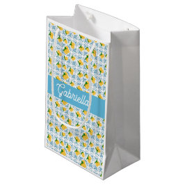 Französisches Landhaus-Zitronen-Blau-Fliesen-Monog Kleine Geschenktüte
