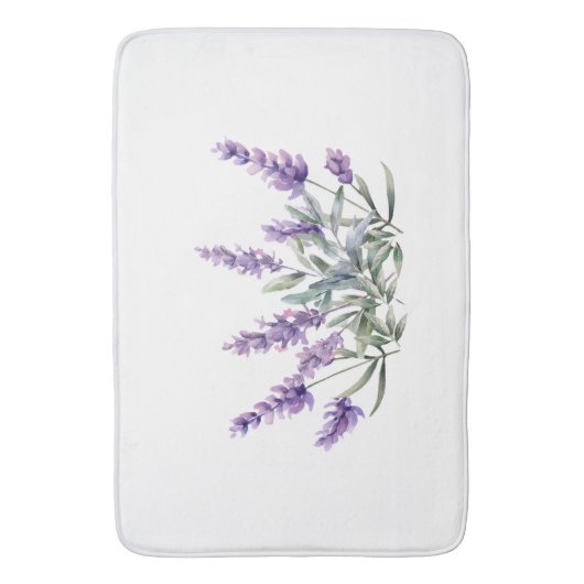 Französisches Lavendel-Muster. Aquarell Badematte (Vorderseite Vertikal)