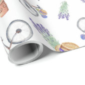 Französisches Lavendel-Muster Geschenkpapier (Rolleneckpunkt)