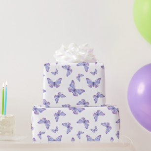 Französisches Lavendel Schmetterling Muster Geschenkpapier
