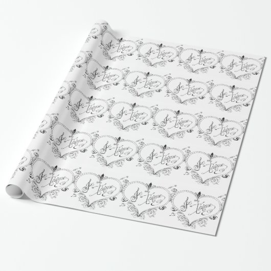 Französisches Liebe-Zitat Geschenkpapier (Ungerollt)