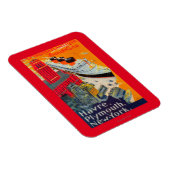 Französisches Line Travel Poster, Havre to Plymout Magnet (Rechte Seite)