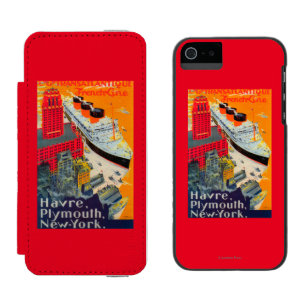 Französisches Linienreiseposter, Havre nach Plymou Incipio Watson™ iPhone 5 Geldbörsen Hülle