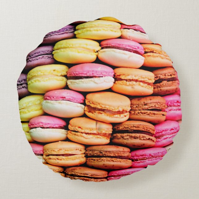 Französisches macaron rundes kissen (Rückseite)
