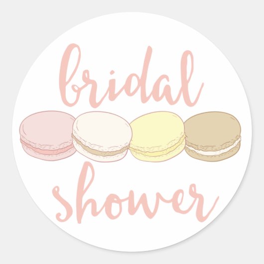 Französisches Macarons-Brautparty Runder Aufkleber (Vorderseite)