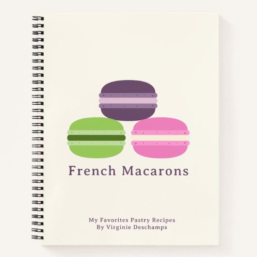 Französisches Macarons-Rezept-Notebook Notizblock (Vorderseite)